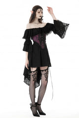 Purple Butterfly Embroidered Lace Women's Luxurious Royal Underbust Corset - Product - 2