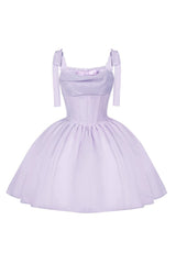Purple [Foamy Sea] Sleeveless Ruffle Bowknot Fishbone Sweet Lolita Jsk Dress - Product - 15