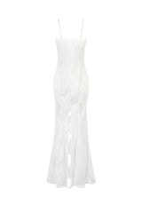White Sleeveless Lace Lace-Up Women's Gothic Slip Dress Mermaid Wedding Dress - Product - 11
