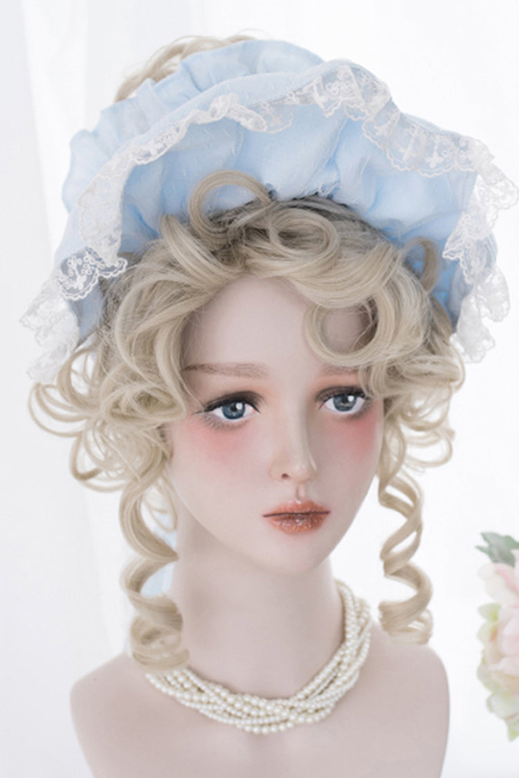 Curly Golden High Coiled Long Sweet Lolita Wig - Product - 2