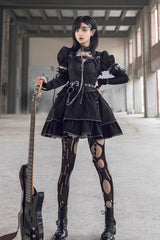 Black Letters and Poems Gothic Punk Lolita JSK Dress - Product - 5