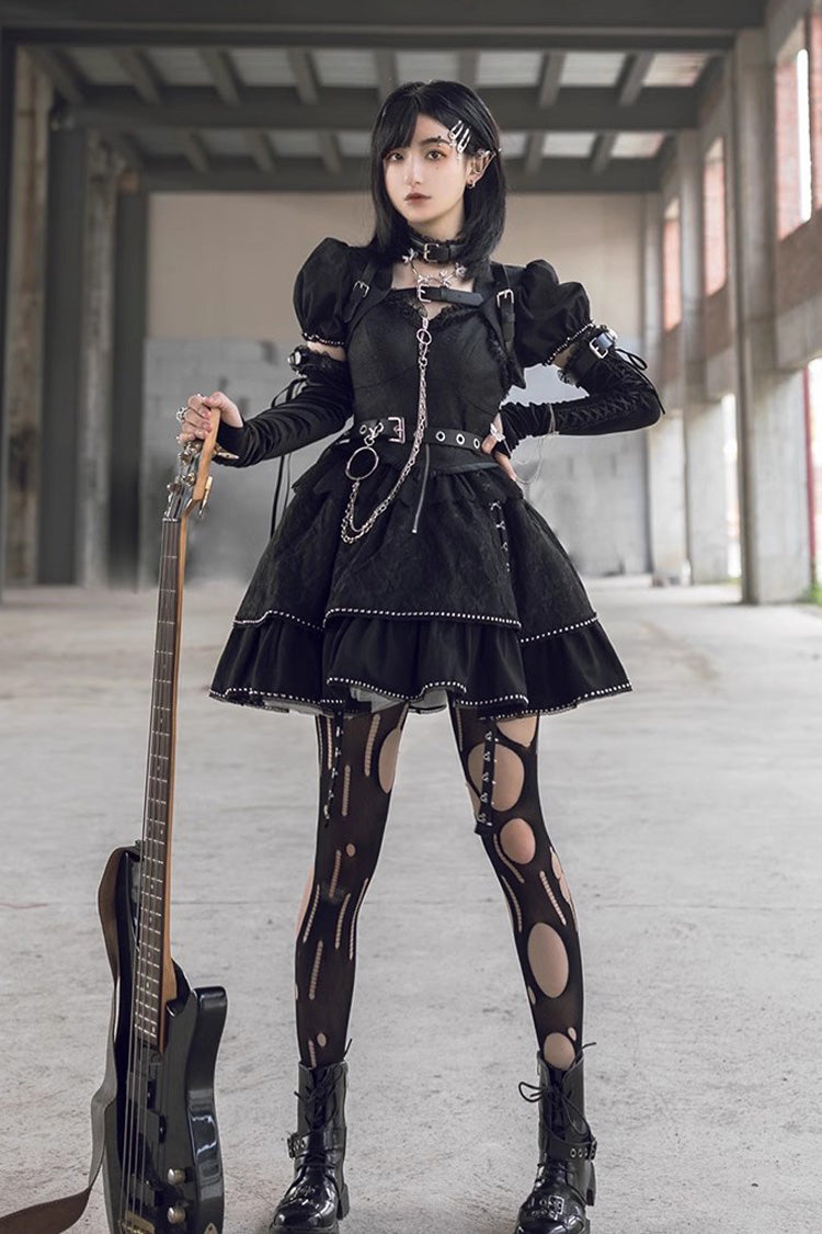 Black Letters and Poems Gothic Punk Lolita JSK Dress - Product - 5