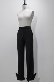 Black Vintage Medieval Prince Ouji Lolita Long Pants - Black - 1