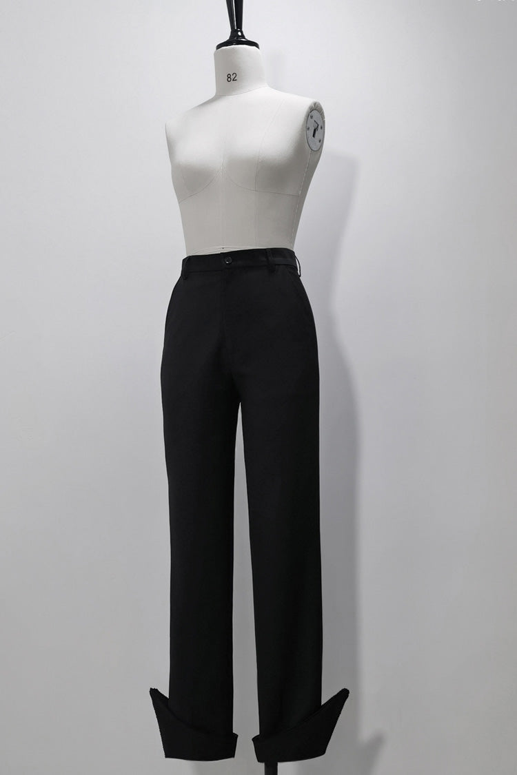 Black Vintage Medieval Prince Ouji Lolita Long Pants - Black - 1