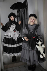 [Castle Night] Long Sleeves Ruffle Embroidery Gothic Lolita Dress 2 Colors - Product - 4