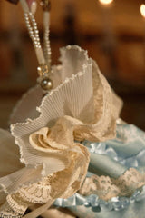 Cream Beige [Mousse Rendezvous] Bow Lace French Rococo Sweet Lolita Handbag - Product - 5
