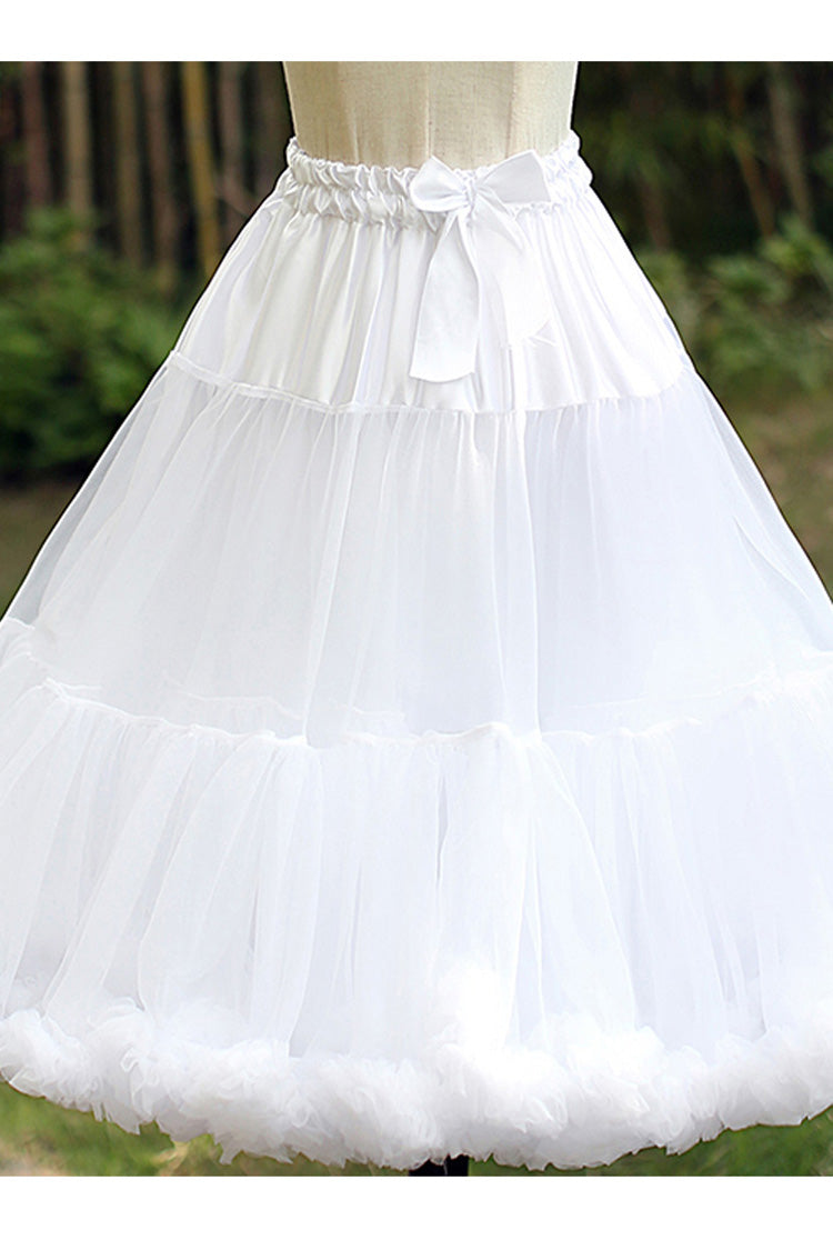 White Cotton Super Fluffy Violence Soft Candy Sweet Lolita Petticoat Skirt - Product - 2