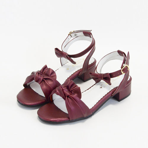 Elegant Lovely Bowknot Classic Lolita Sandals - Red - 3