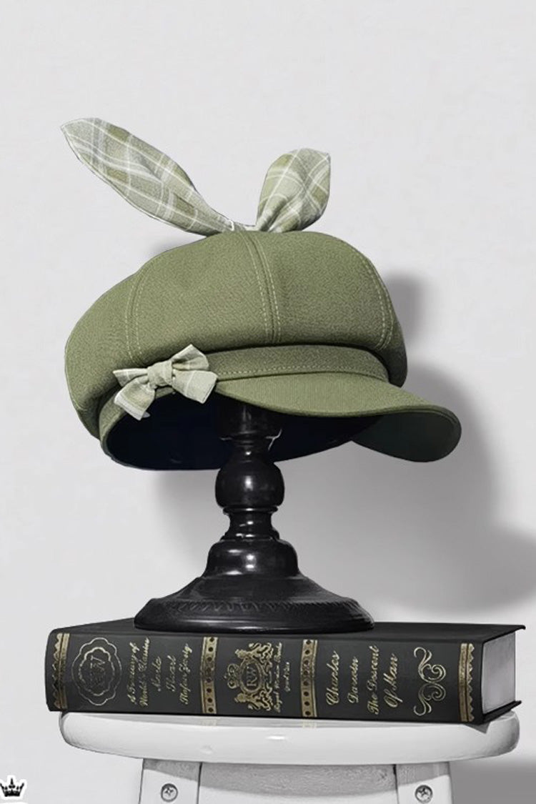 Bowknot Ouji Fashion Lolita Beret 3 Colors - Green - 5