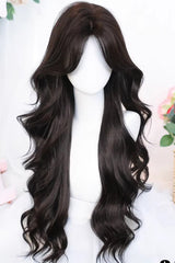 Black Tea Brown Big Wavy Long Hair Versatile Sweet Lolita Wig - Product - 4