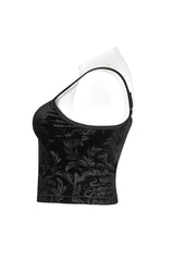 Black Velvet Personalized Pattern Printing Adjustable Shoulder Straps Sleeveless Women's Plus Size Gothic Sling - Product - 7