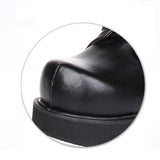 Black Leather Belt Buckle Lace Up High Lolita Boots - Product - 5