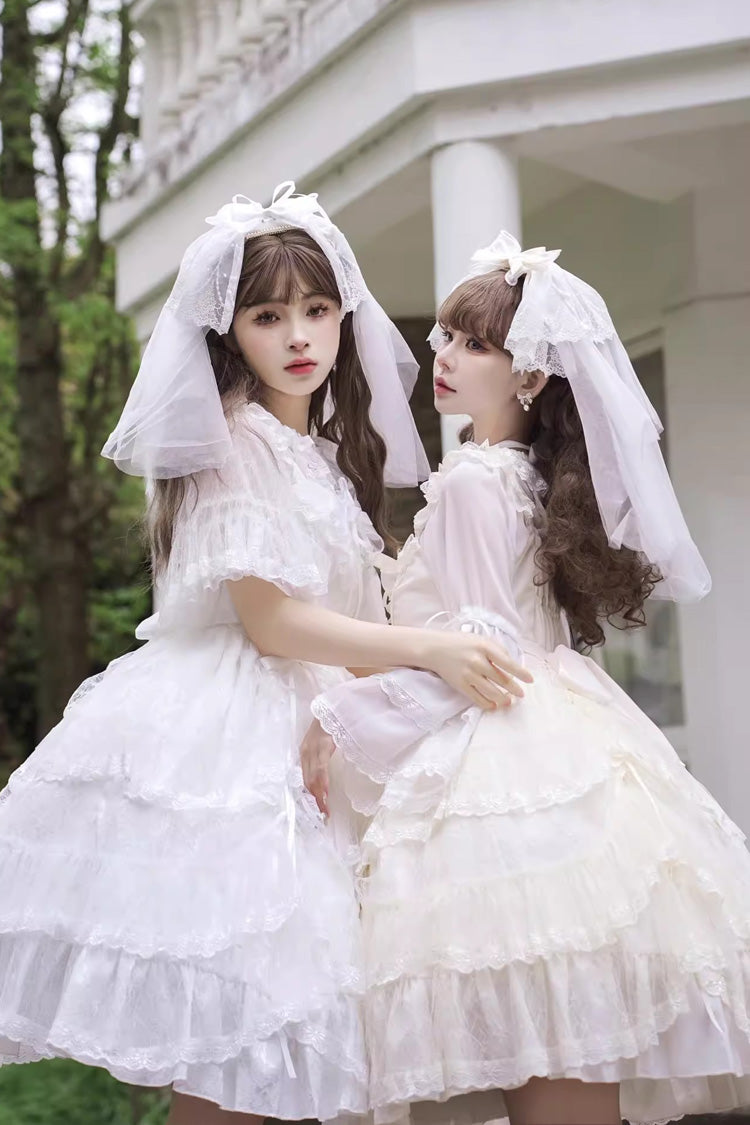 Iris Love Multi-layer Jacquard Bowknot Sweet Elegant Princess Lolita Jsk Dress 2 Colors - Product - 4