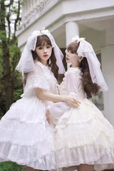 Iris Love Multi-layer Jacquard Bowknot Sweet Elegant Princess Lolita Jsk Dress 2 Colors - Product - 4