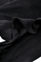 Black Women's Gothic Side Slit Ruffled Slim Fit Fishtail Skirt - Product - 17