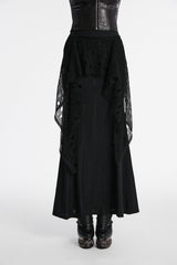 Double-Layered Spliced Mesh Ripped Eyelet Women's Punk Fishtail Skirt - Product - 6