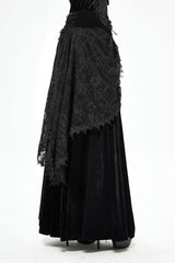 Black Velvet Cardigan Mid Waist Gothic Skirt - Product - 4