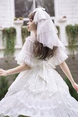 Iris Love Multi-layer Jacquard Bowknot Sweet Elegant Princess Lolita Jsk Dress 2 Colors - Product - 8