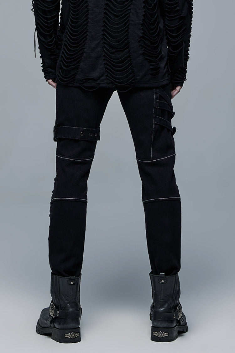 Multi Pockets Buckles Detachable Men's Steampunk Pants 2 Colors - Product - 3