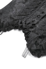 Black Floral Jacquard Lace-Up Women's Gothic Elegant Bustier - Product - 15