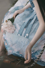 Multi-Color Mount Fuji Cherry Blossom Season Print Bowknot Alice Sweet Lolita JSK Dress - Product - 5
