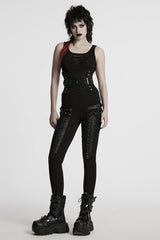 Black Interlaced Lace-Up Buckle Women's Punk Underbust Corset - Product - 4