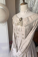 Apricot [Fontainebleau] Long Sleeves Plaid Print Bowknot Elegant Sweet Lolita Dress - Product - 12