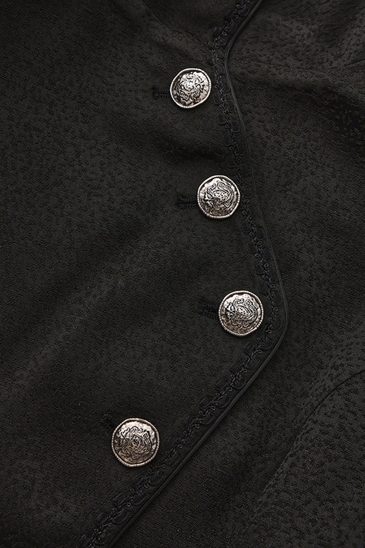 Black [Eternal Dark Portrait] Long Sleeves Vintage Elegant Prince Handsome Ouji Lolita Coat - Product - 5