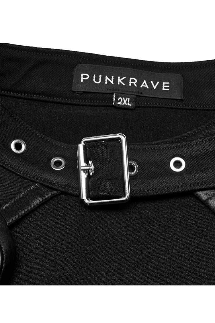 Black Elasticity Knitted Stitching Glued Fabric Slim And Handsome Pocket Decoration Metal Zipper Women's Plus Size Punk Dress - Product - 9