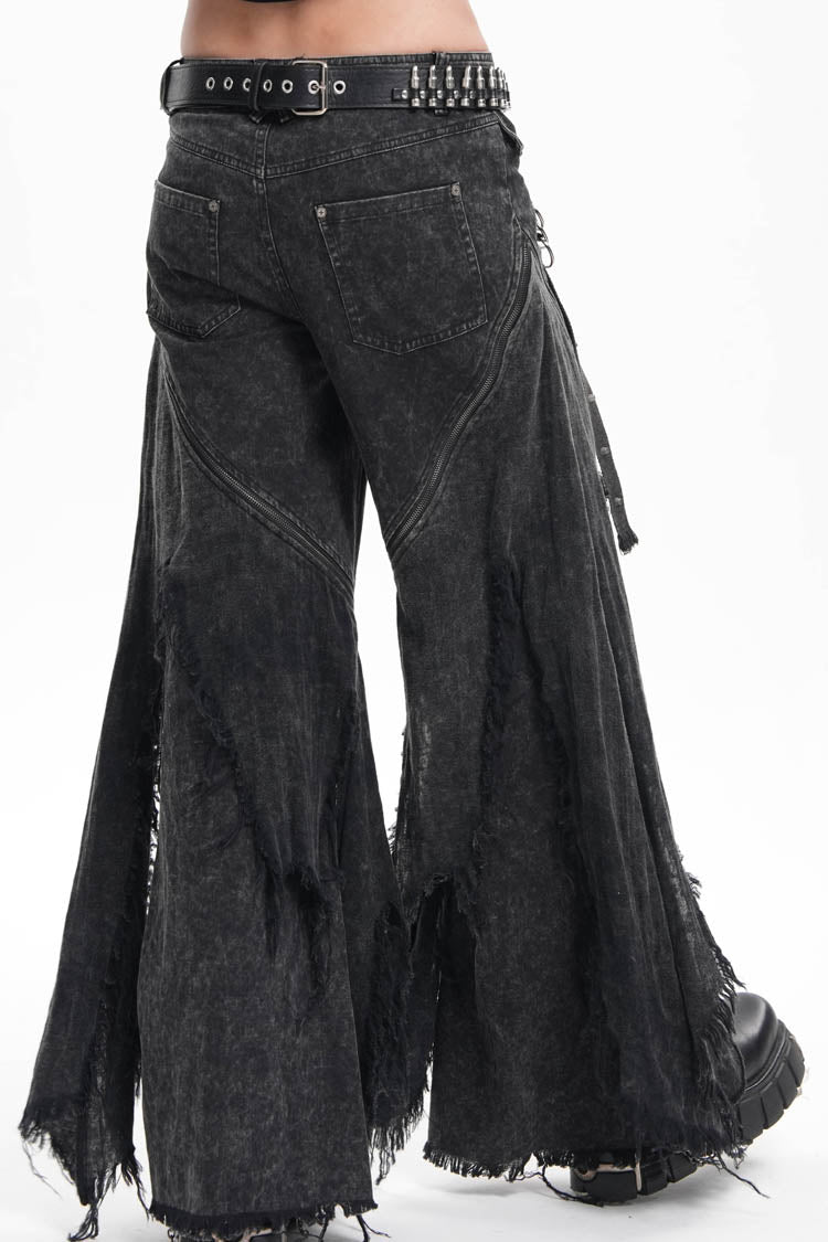 Black Ripped Rings Studs Men's Gothic Pants - Product - 14