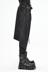 Black Mist Floral Print Mens Punk Short Kilts - Product - 2
