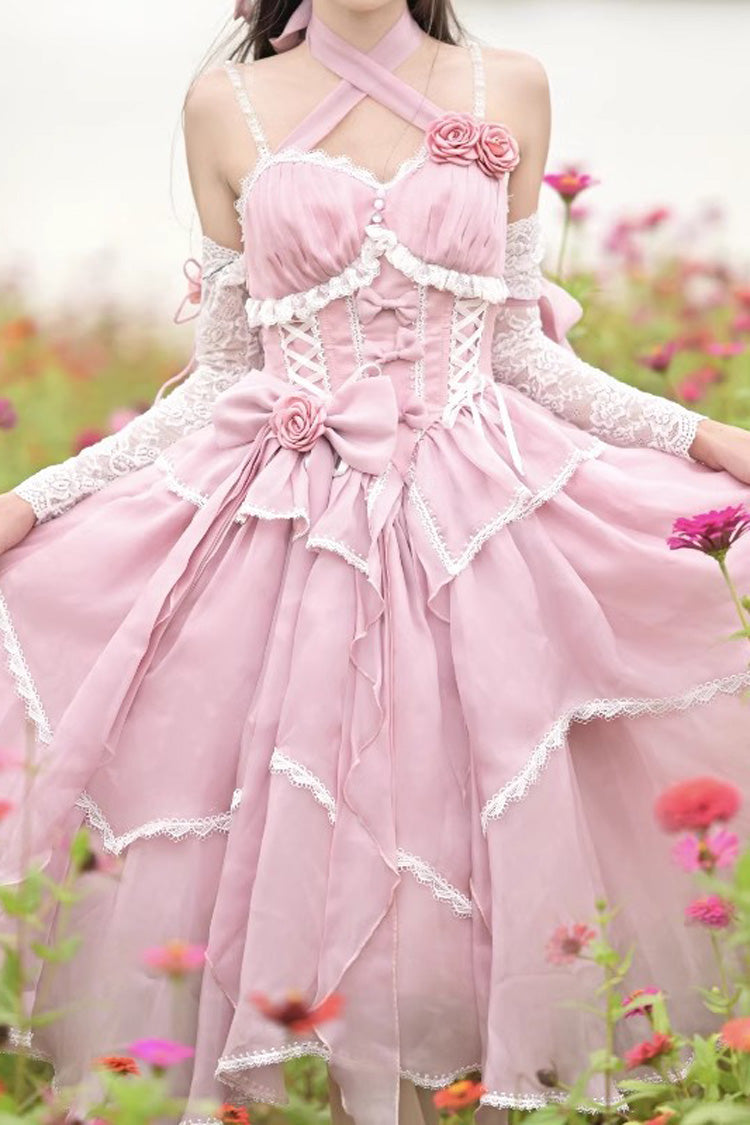 Gorgeous Hanayome Bowknot Sweet Elegant Lolita Jsk Dress 6 Colors - Pink - 3
