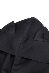 Black Short Sleeves Lace-Up Buckled Women's Punk Cat Ear Hooded Short Cape - Product - 12