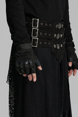 Black Skull Eyelets Buckle Men's Punk Belt - Product - 2