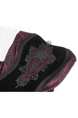 Black/Red High Waisted Embroidery Women's Gothic Dress - Product - 8