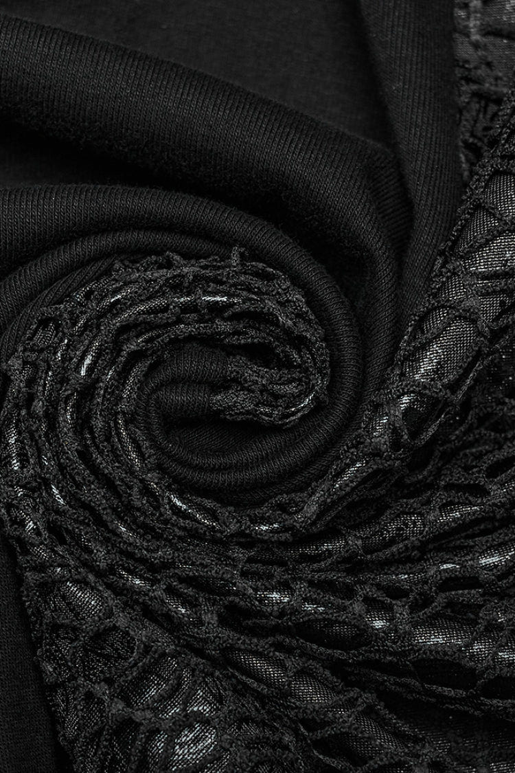 Black Cheongsam Collar Fishtailed Hollow Women's Gothic Dress - Product - 8
