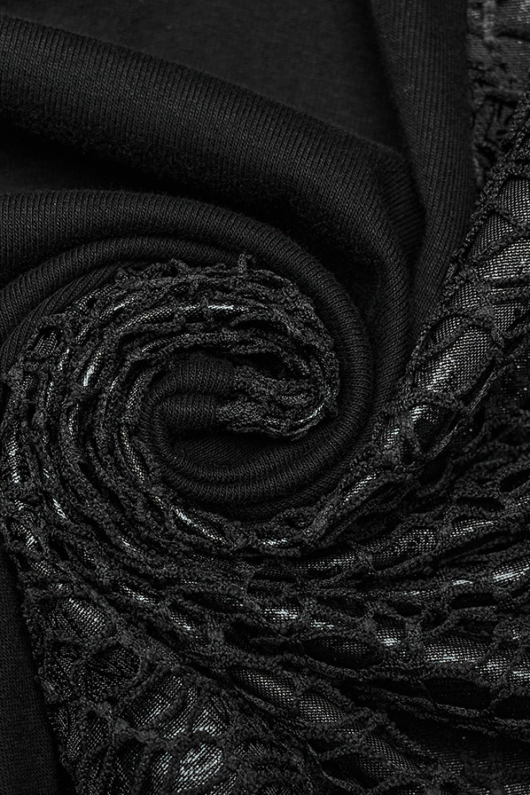 Black Cheongsam Collar Fishtailed Hollow Women's Gothic Dress - Product - 8