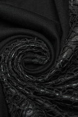 Black Cheongsam Collar Fishtailed Hollow Women's Gothic Dress - Product - 8