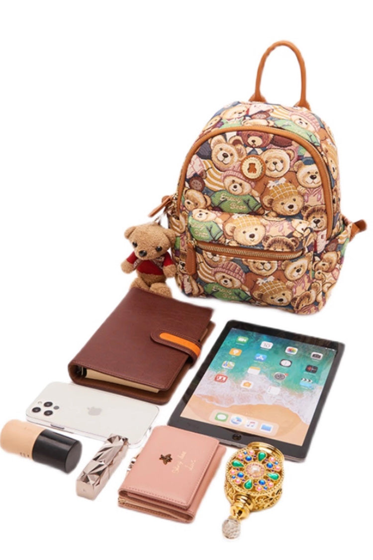 Bear Print College Style Sweet Lolita Backpack 3 Colors - Product - 4