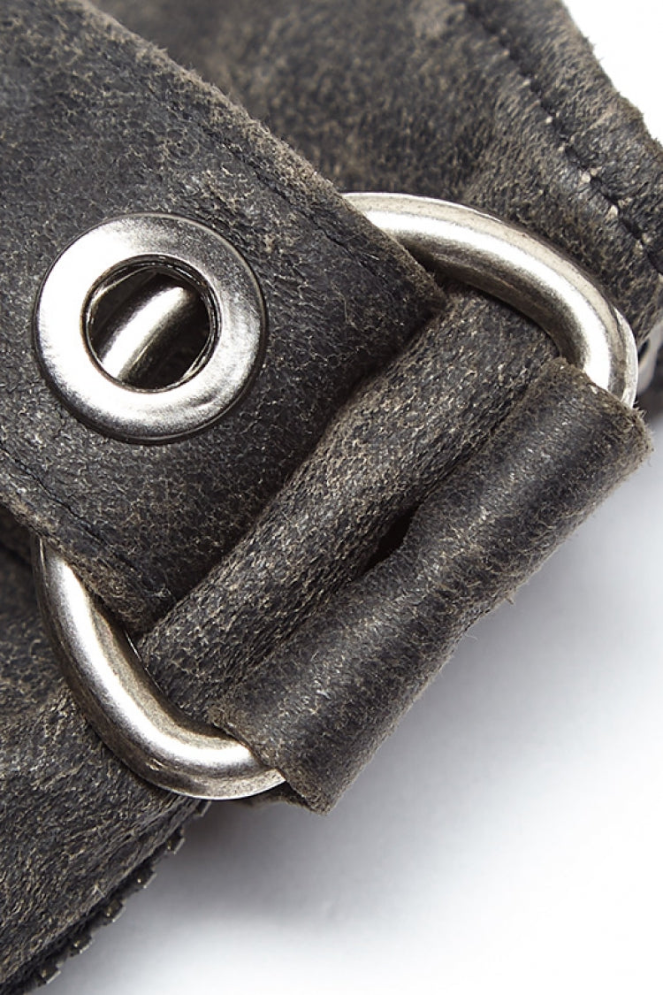 Metal Buckle PU Leather Men's Steampunk Gloves 2 Colors - Product - 14
