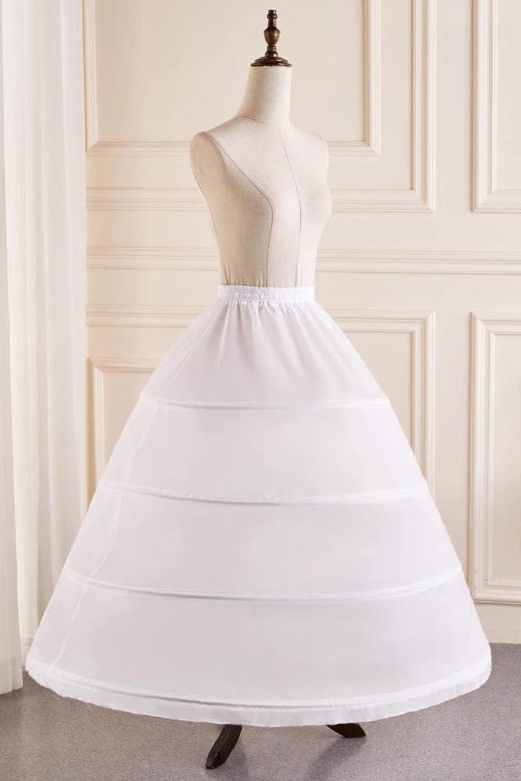 White Multi-Layered Hanayome Fishbone Sweet Lolita Long Petticoat - Product - 13