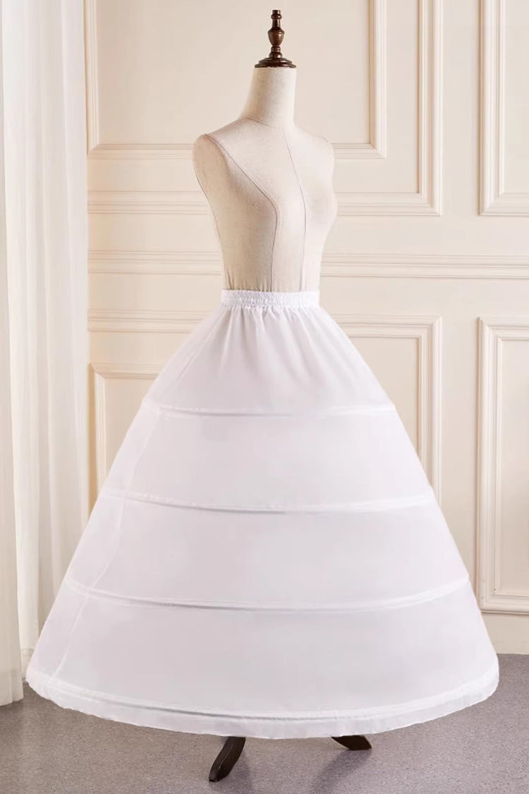 White Multi-Layered Hanayome Fishbone Sweet Lolita Long Petticoat - Product - 13