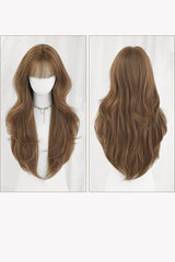 Milky Coffee Korean Style High-Layered Long Wavy Sweet Lolita Wig with Air Bangs - Product - 8