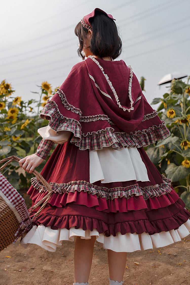 Little Red Riding Hood Long Sleeves Ruffle Sweet Lolita Dress - Product - 8