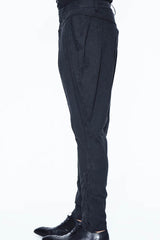 Black Oversize Jacquard Pattern Ribbons Snap Fastener Men's Gothic Pants - Product - 7