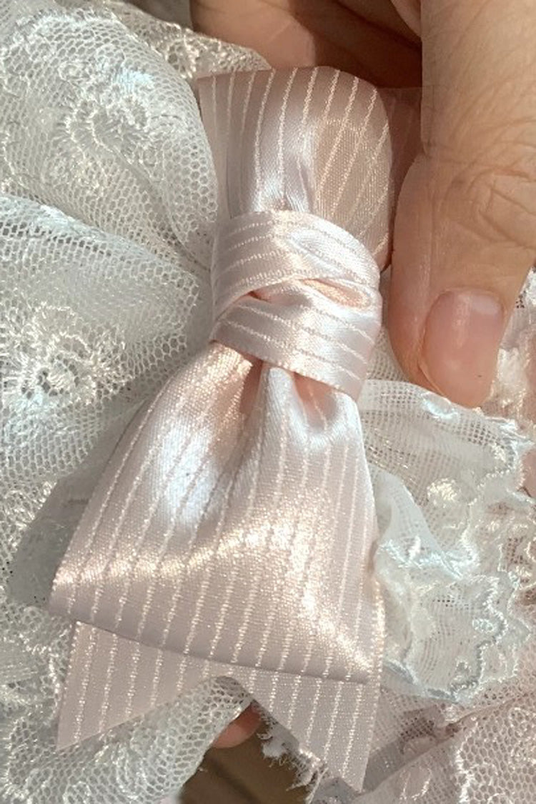 Multi-Color Strawberry Angel Cherry Blossom Tree Bowknot Lace Sweet Lolita Hand Sleeves 9 Colors - Pink 2 - 3