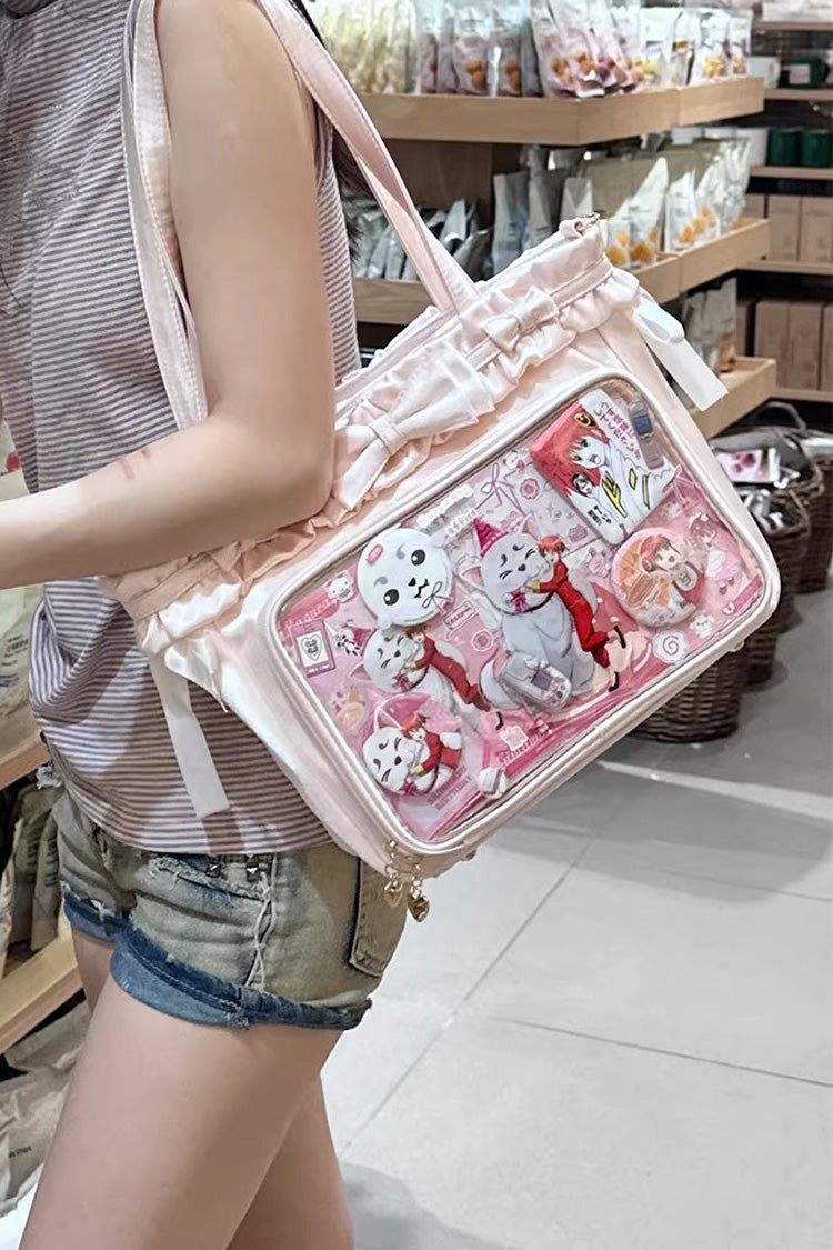[Ballet Holiday] Ruffled Bow Sweet Japanese Crossbody Shoulder Lolita Itabag 10 Colors - Product - 14