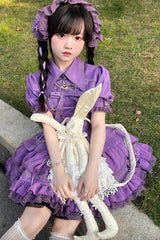 [Covenant Cross] Sleeveless Triple-Layered Ruffle Bowknot Lace-Up Gothic Lolita Jsk Dress 6 Colors - Product - 8