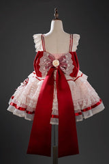 Pink [Moonstone] Sleeveless Ruffle Embroidery Bowknot Lace Fishbone Sweet Princess Lolita Dress - Product - 18