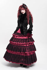 Black Long Sleeves Rose Floral Embroidery Buckle Straps Women's Gothic Coat - Product - 12